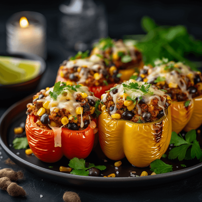 Quinoa and Black Bean Stuffed Bell Peppers Recipe
